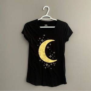 Justice Size 16 Black and Gold Cotton Kids Short Sleeve Tee